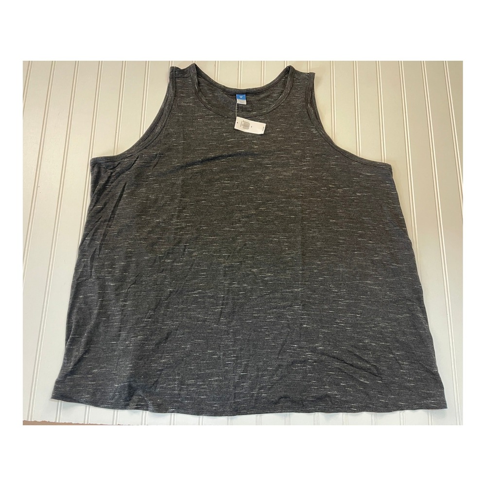 NWT Old Navy Luxe Space Dye Tank Top Womens 3X Charcoal Gray Scoop Neck